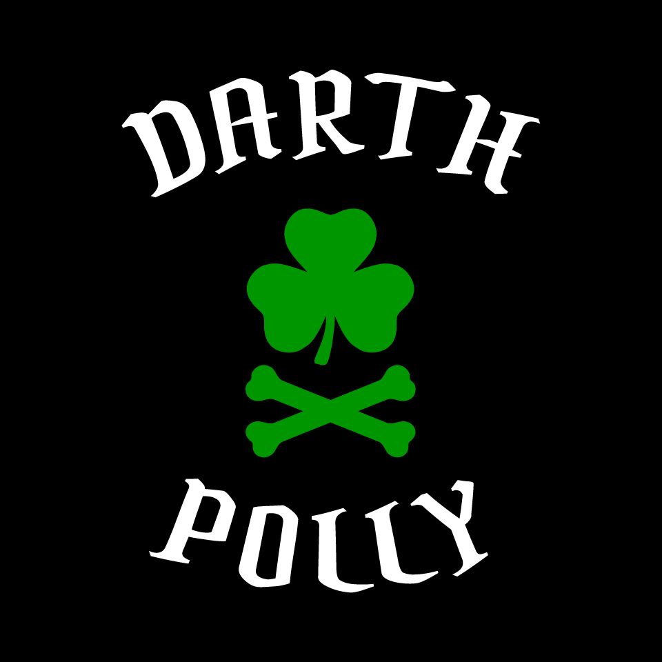 Darth Polly Logo mit schwarzem Hintergrund